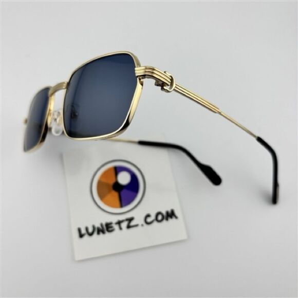 Cartier 0463 Premiere Gold Frame Sunglasses with Deep Blue Lenses - Picture 2 of 3